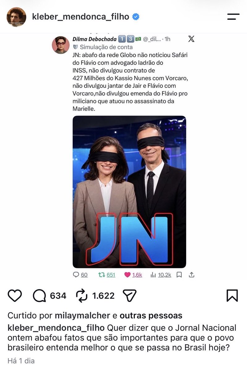 Point__Pop's tweet photo. Kleber Mendonça Filho, diretor de 'O Agente Secreto', fez uma postagem criticando a imparcialidade da Rede Globo não expondo as falcatruas de Flávio Bolsonaro nos noticiários. https://t.co/QcBsBkNkUw