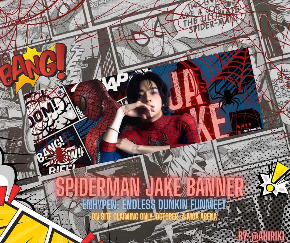 ahiriki_'s tweet photo. ENHYPEN: ENDLESS DUNKIN FUNMEET 
#JAKE PARKER | SPIDEY JAKE
by: @ahiriki_ 

• OPEN FOR TRADE (PRIO!)
• 1:1 RATIO
📍: TBA

See you Engenes! 

#DunkinPH_ENDLESS #ENDLESSFunMeet https://t.co/7LAQK46L4W