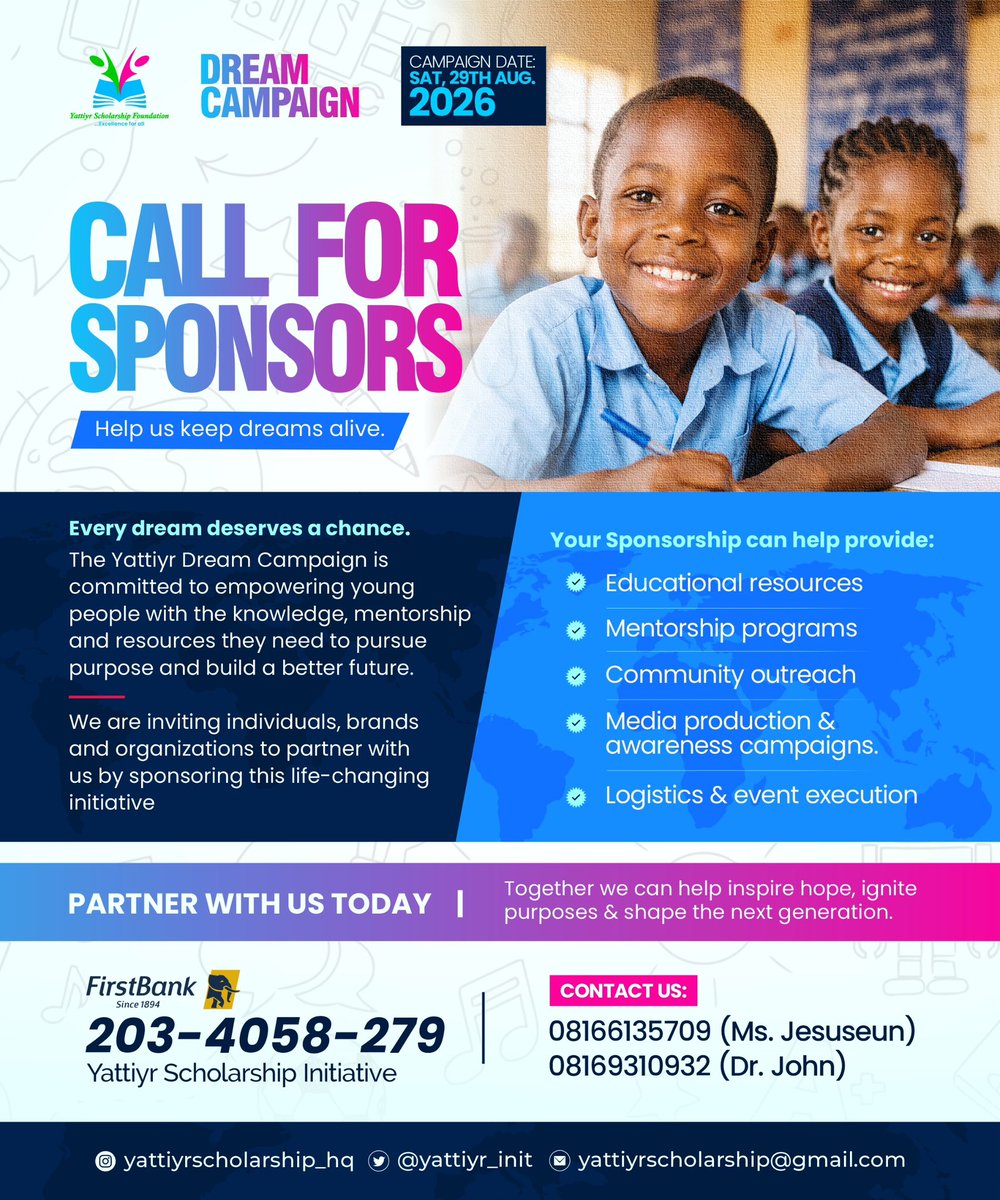 john_fatoye's tweet photo. @yattiyr had the pitched the Dream Campaign to another prospective sponsor today and guess what,

We got a DREAM CHAMPION

He donated Half a million Naira to it

We are super grateful to everyone committing their resources to this campaign - helping children access education https://t.co/vxN1FXwcoC