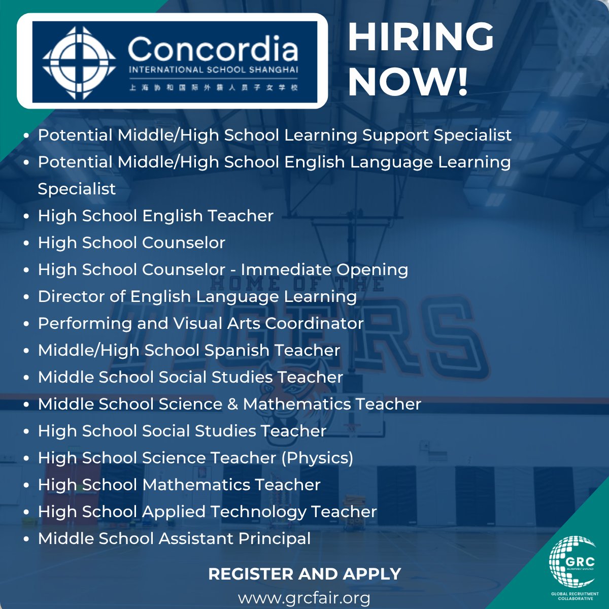 GrcFair's tweet photo. Shanghai is calling! and Concordia International School Shanghai is hiring.

We’re excited to have them join our Bangkok Job Fair, bringing a fantastic range of teaching, counselling, leadership and specialist opportunities to the table.

https://t.co/kG9DJru76L https://t.co/4SHuJSy6H9