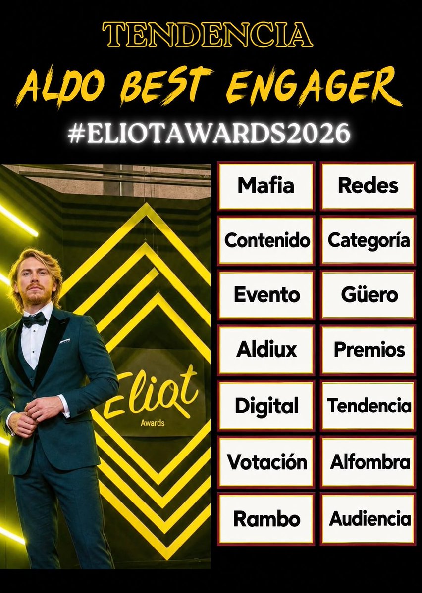 mafia_aldron's tweet photo. 🚨 Tendencia 🚨

Toma cada palabra y agrégale la frase:

ALDO BEST ENGAGER

#EliotAwards2026 https://t.co/mJ08heojRs