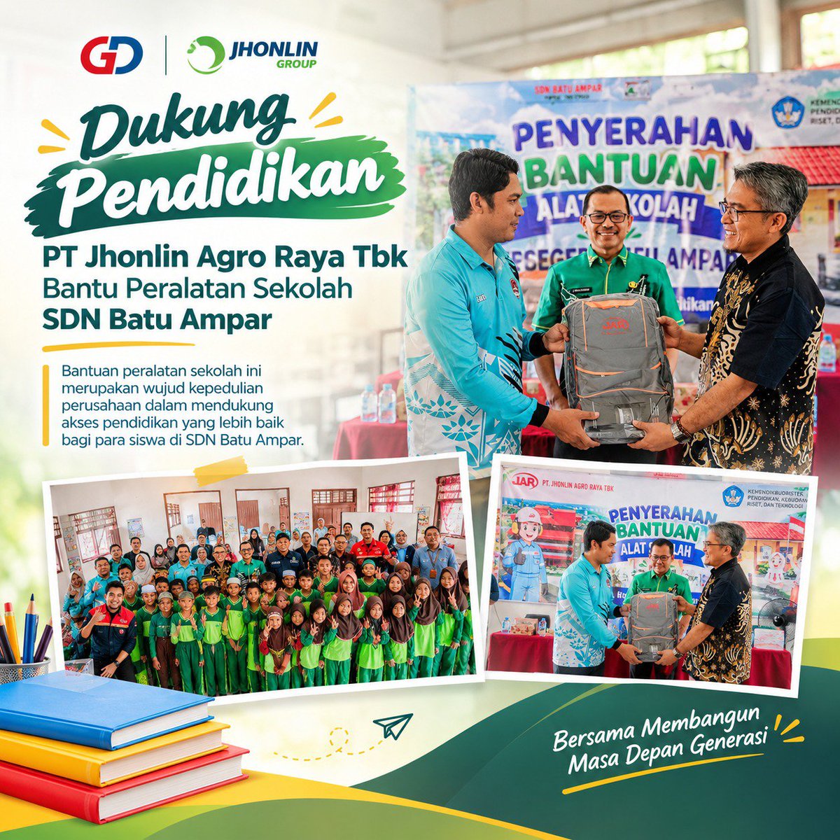 silver57875's tweet photo. Bersama memperkuat pondasi ilmu, bersama memperluas ruang kepedulian, dan bersama menuntun langkah generasi muda menuju kesuksesan. #hajiisam #gd_psn #jhonlingroup https://t.co/fJkfFWjJ3N
