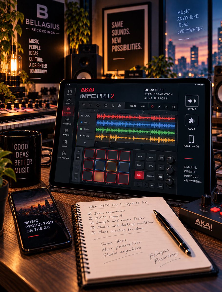 beshopstudio's tweet photo. The MPC is getting smarter on mobile

Akai iMPC Pro 2 Update 3.0 has arrived for iOS and macOS, adding stem separation and AUv3 support making it easier to isolate parts of a track, sample them and move ideas between mobile sessions and other production environments. https://t.co/hvhvzdHP29