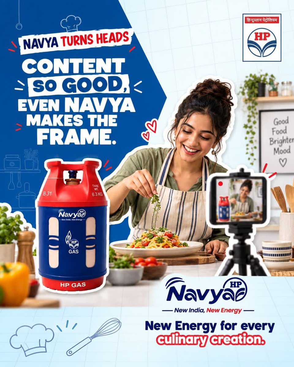 priyank_rj's tweet photo. 📸🍝 Content so good, even Navya makes the frame!

HP Navya | New India. New Energy.
#HPNavya #NavyaTurnsHeads #FoodCreators #HomeChefs #CookingWithNavya #NewIndiaNewEnergy @HPCL @HPGAS_HQO https://t.co/vR15n5p0wf