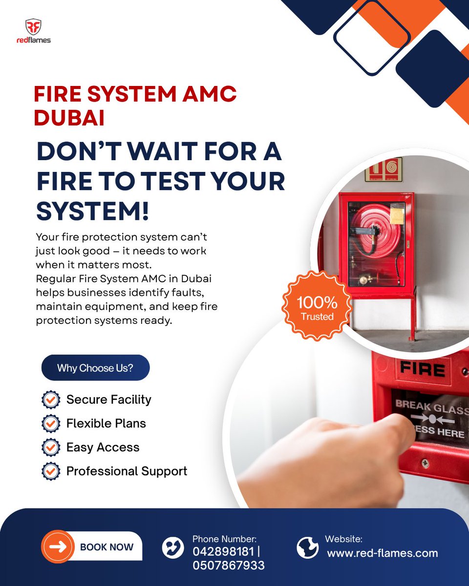 FlamesLlc's tweet photo. 🔥 FIRE SYSTEM AMC DUBAI – PROTECT YOUR PROPERTY! 🚨

A fire protection system is only effective when it is properly inspected, tested, and maintained.

#FireSystemAMCDubai #FireSystemDubai #FireProtectionDubai #FireSafetyDubai #FireAlarmDubai #FireFightingDubai #FireSystem https://t.co/mCqKF4h4fO