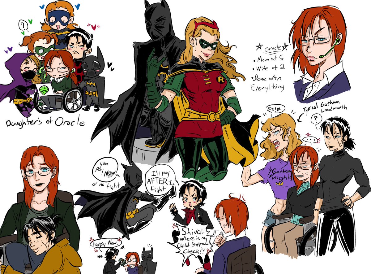 JessieLovesLife's tweet photo. I hope I’m not too late for #babsday just a sketch dump featuring Cass and her sisters  #CassandraCain #StephanieBrown, #oracle, #misfit #LadyShiva  and every bone in my body. https://t.co/z8Z1XUA0WY