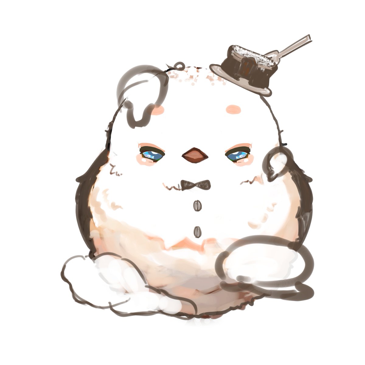 yukimaru_rate's tweet photo. 瞬きの途中もかわいくしたいので
「おめめとじかけらてちゃん」を描いてました✍

昨晩は可愛いと思ったんですけど
朝見たら眠そうな仏頂面にも見えます💧

シルバーウィークが終わっちゃって不服なのかな（笑） https://t.co/9KjBzgvqQT