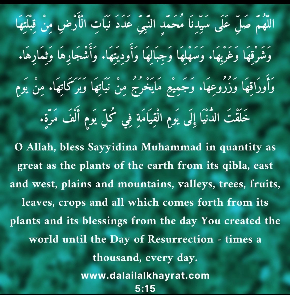dalail__'s tweet photo. Dala'il Al Khayrat 5:15 https://t.co/64kex0ysRB