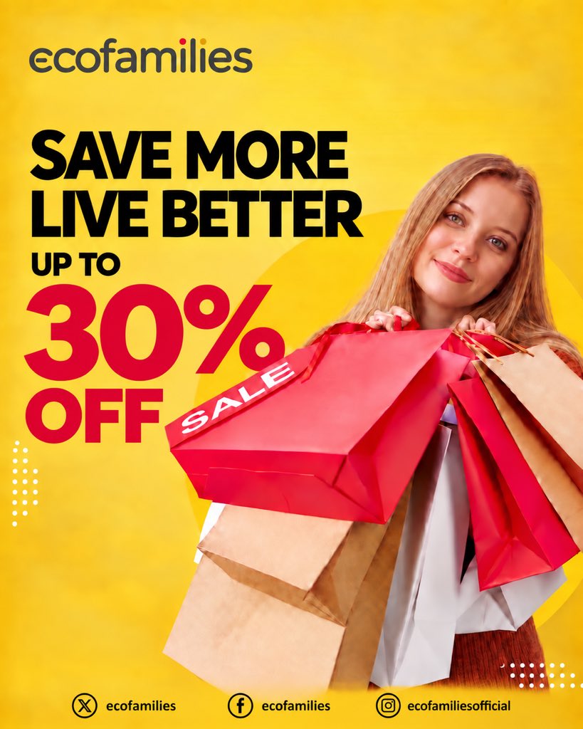 ecofamilies's tweet photo. 𝗦����𝗩𝗘 𝗠𝗢𝗥𝗘. 𝗟𝗜𝗩𝗘 𝗕𝗘𝗧𝗧𝗘𝗥.
Discover amazing offers with up to 𝟯𝟬% 𝗢𝗙𝗙 through EcoFamilies.

#EcoFamilies #SaveMoreLiveBetter  #SmartShopping #Discounts #SavingsMadeSimple https://t.co/CGtFow1gsH