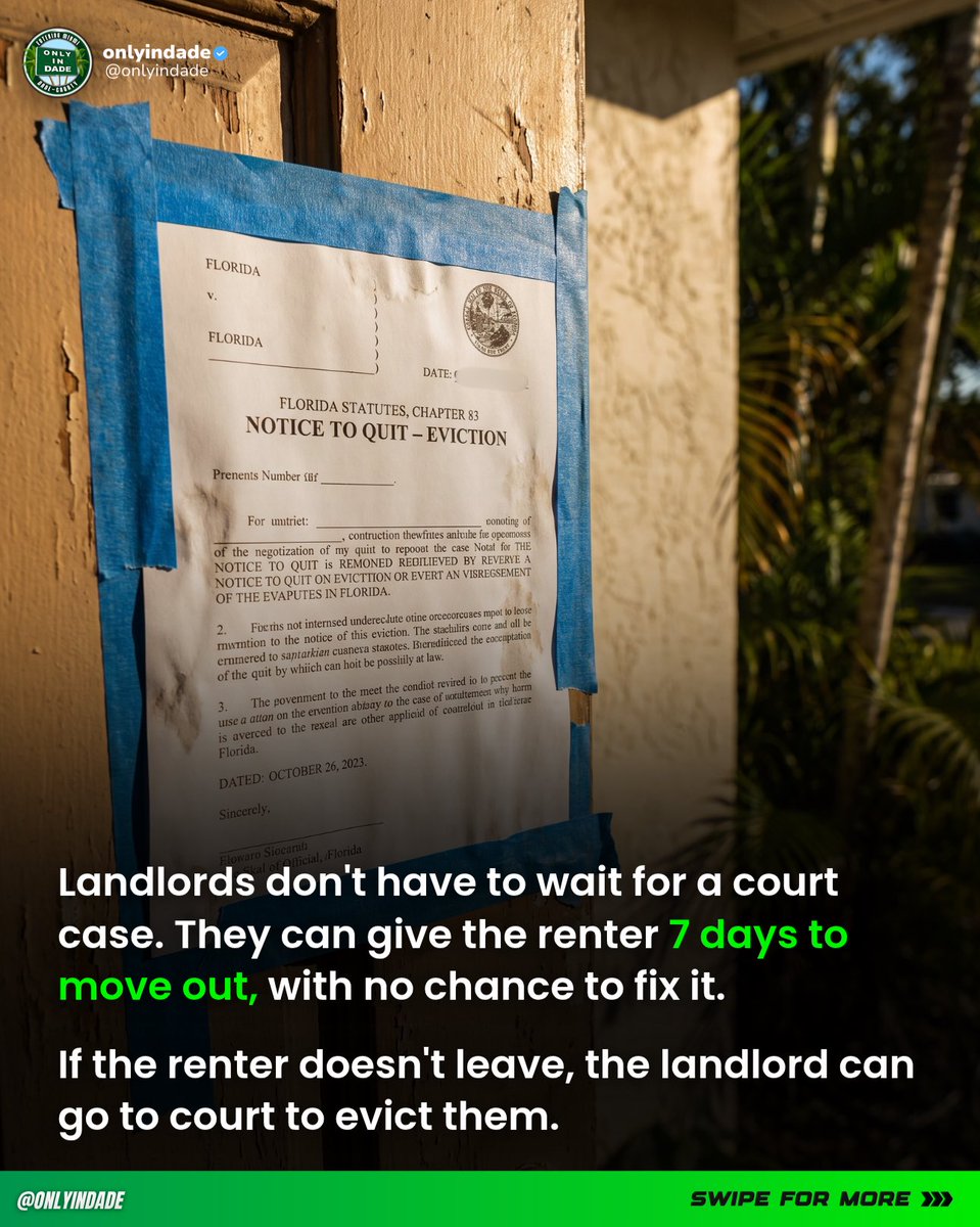 ONLYinDADE's tweet photo. Starting October 1st, lying to get an apartment in Florida is now a felony. | #ONLYinDADE

Florida has a new law for people who lie to get a rental. Fake pay stubs. Fake bank statements. Fake IDs. Pretending to be someone else. Any of it can get you a felony. That means up to 5 years in prison and a $5,000 fine.

Landlords don’t have to wait for a court case, either. They can give the renter 7 days to move out. There’s no chance to fix it.

A big apartment group pushed for this law. They say Florida had more rental fraud than any other state. Every lawmaker voted yes. It passed 110-0 in the House and 34-0 in the Senate. Governor DeSantis signed it in June.