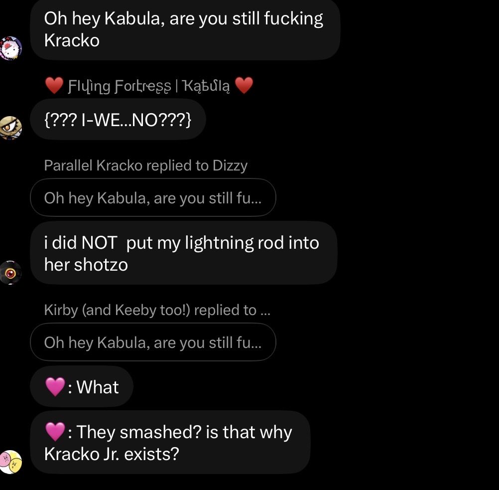 randomwadledee's tweet photo. @DoofTheStupid KRACKO SMASHED WITH KABULA! https://t.co/IEEZspK255