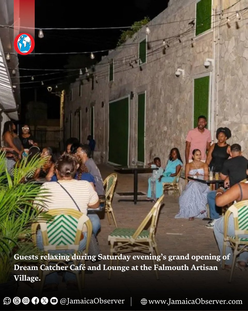 JamaicaObserver's tweet photo. A $25-million investment in the new Dream Catcher Café and Lounge is expected to strengthen the already mouth-watering gastronomy and lively entertainment offerings at Falmouth Artisan Village while creating a new social hub for residents and visitors to the historic town.
https://t.co/QqN1URZZUb