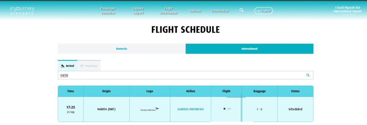 H2HUnitArchive's tweet photo. @carmjnspace Flight dari tokyo to bali cuman ada 1 dan sudah departure dari jam 11.00 JST (09.00 WIB), apa Carmen bener pulkam ke bali ? 🤔 https://t.co/noXsttdegP