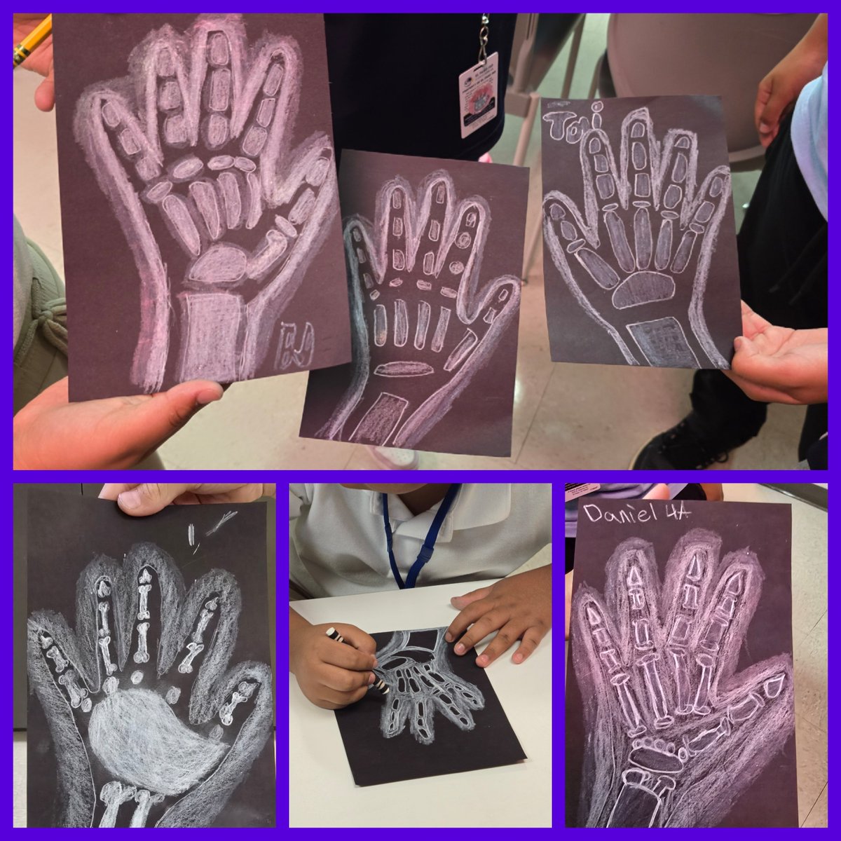 lacadenart's tweet photo. We learned so much today about #xrays and #bones and created these incredible pieces ☠️
@HaskinsPK8 @EPISD_FineArts @ELPASO_ISD https://t.co/h4snpEJwDT