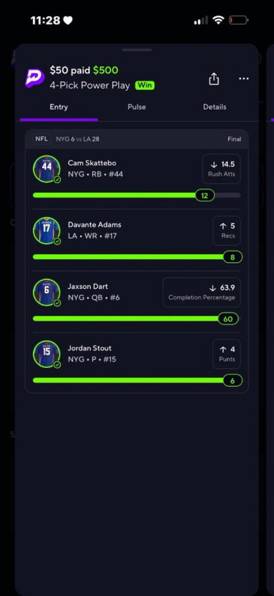 ParlayQween's tweet photo. Fg to post this win 🏆 

Join us for FREE👇
🔗…https://t.co/BCFeyGT3tk

#TheBetBlitzPro #NFL 🏈 #PrizePicks 🔐| #FanDuel 🔐 | #Gambling𝕏 https://t.co/tLtjELU7xY