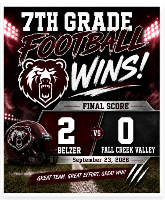 belzerathletics's tweet photo. Belzer Wins!   7th Grade  Belzer 2  FCV 0 https://t.co/wFIBg9WN9B