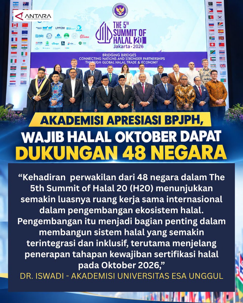 jermankuy5's tweet photo. Penguatan standar halal diharapkan mampu menciptakan ekosistem perdagangan yang lebih tertib dan terpercaya Untuk Bangsa. #WajibHalalOktober2026 https://t.co/uYD3PYthYX