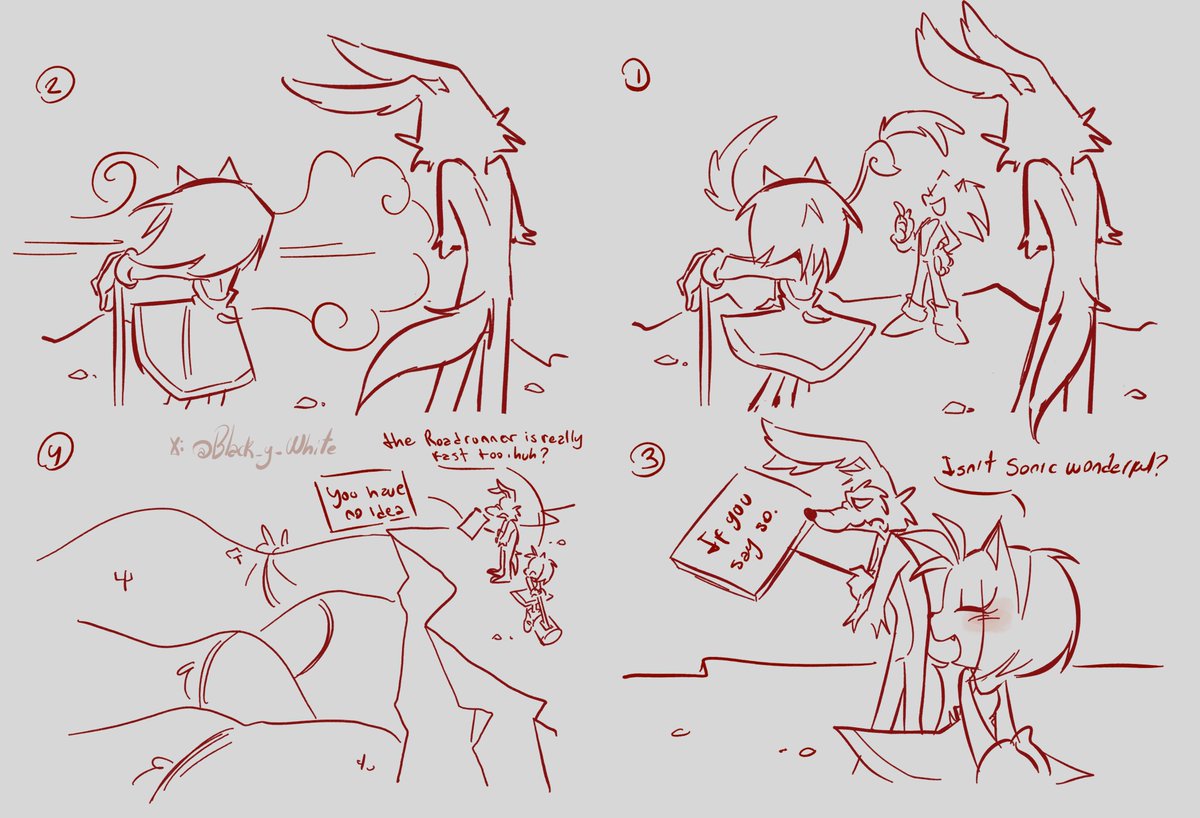 Black_y_White_'s tweet photo. Me sorprende q no ví a nadie dibujar a Amy y al Coyote juntos así que me mande yo nomás durante las clases JAJAJAJ
Ignoren q los primeros 4 dibujos están ordenados medio raro JDJDJ

#wileroad #coyotevsacme #roadrunner 
#wileecoyote #sonicthehedgehog https://t.co/1vnIjN540r