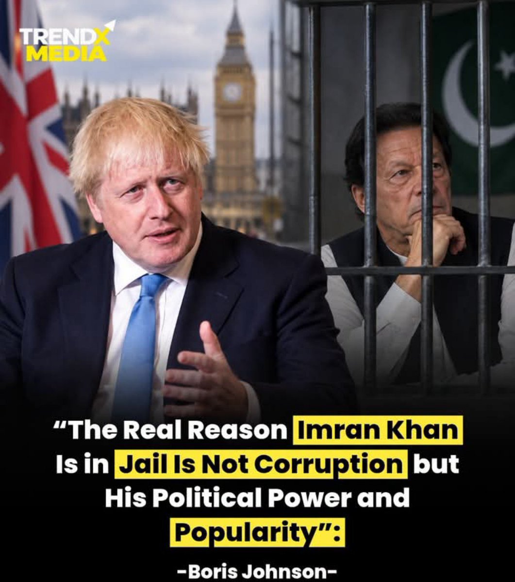Akkhans1a's tweet photo. Former UK Prime Minister Boris Johnson has called for Imran Khan’s release, arguing that his continued imprisonment is driven by fears over his political popularity and ability to return to electoral politics. https://t.co/NteN2ejZ08
