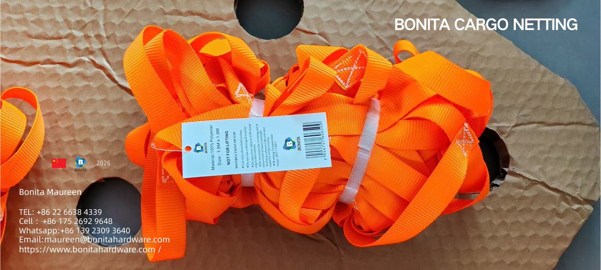 Bonitaslings's tweet photo. BONITA Cargo Netting | Trusted Worldwide

100% polyester cargo nets, shipped to South America:

▫️Size:1.8M×1.8M
▫️Temp: -40°C~100°C
▫️For cargo securing ONLY 
⚠️ NOT for lifting
Great for trucks, trailers &amp; logistics.

maureen@bonitahardware.com
whatsapp:+86 13923093640 https://t.co/niRCTT1M92