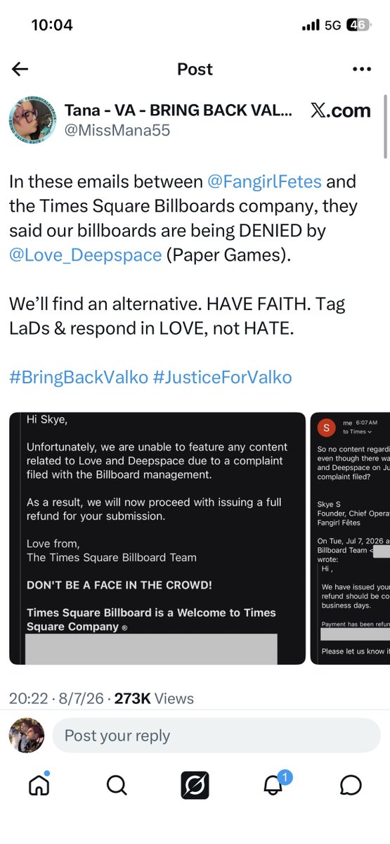 Nanahira_Rina's tweet photo. @LettersforValko I want to ask, how did you get Valko on the NY billboards? A fan tried to do it back then but she needed licensing of the character. Are u perhaps... A part of papergames, perchance? https://t.co/Cc57iwGERw