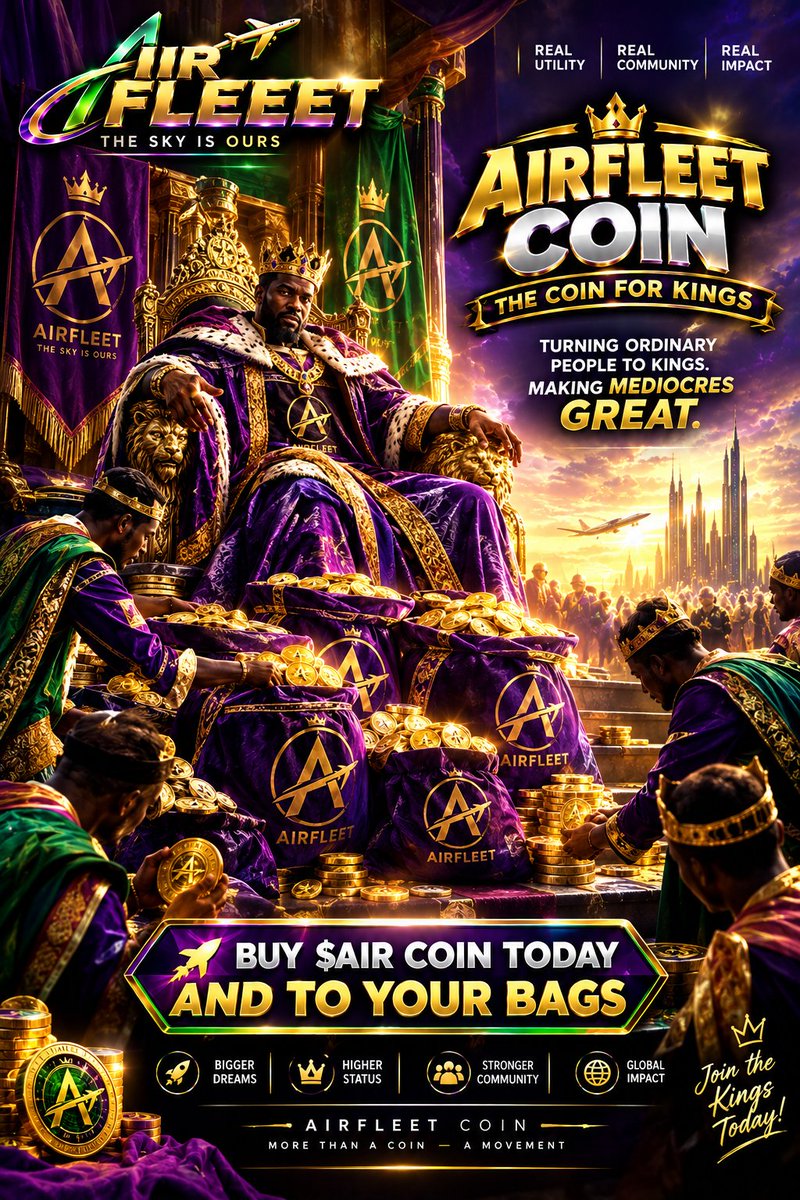 AIRFLEETtw's tweet photo. A coin made for kings!

Buy $Air coin powered by @AIRFLEETtw 
#stable 
#lockedForever
#valueForYourInvestment 

CA
0xb1f208f03Dd772229A6D2178248A03AD477021bD

TG
https://t.co/gOa4cmVBEW https://t.co/DDnb84HrA0