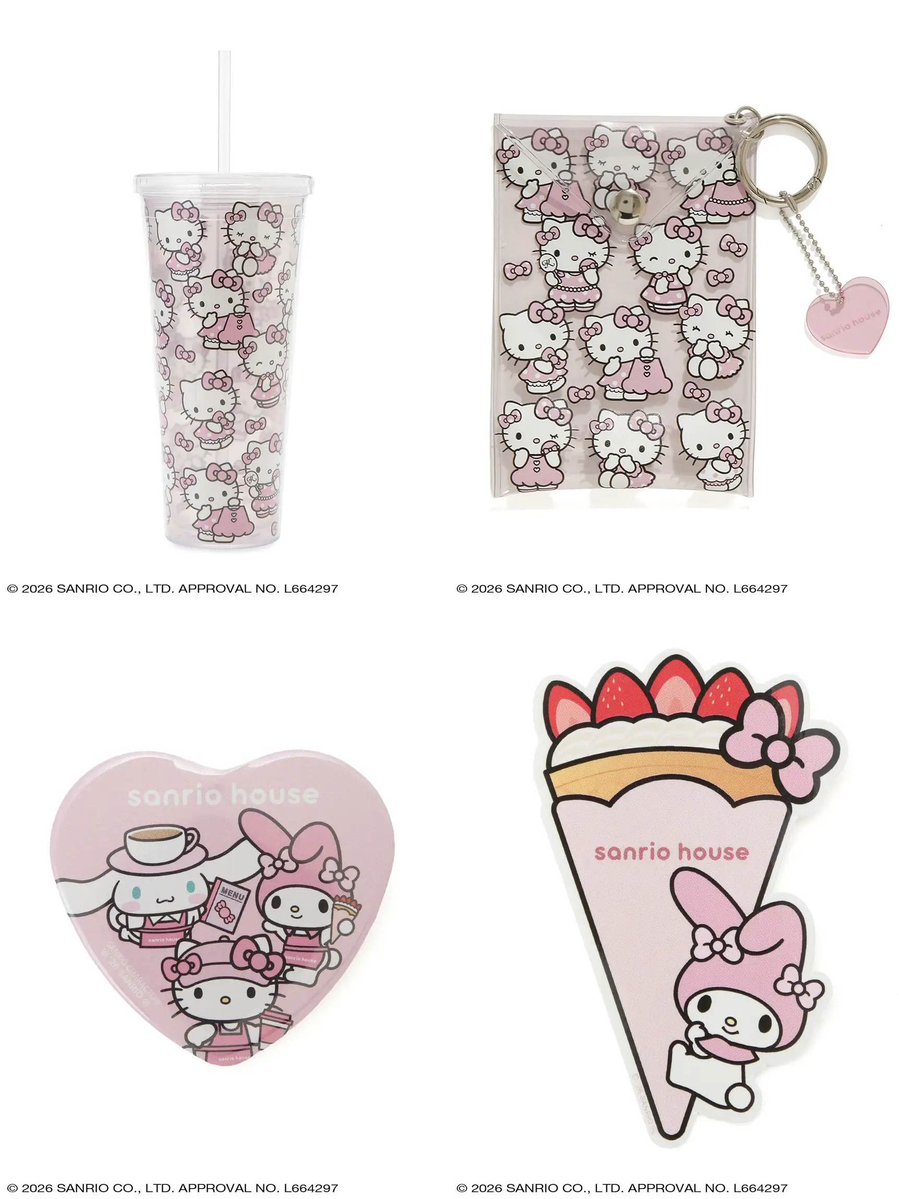 sanrio_oshikatu's tweet photo. ＼⚠️グランドオープン情報【追記】📣🆕／
10/29(木)オープン「sanrio house(サンリオハウス)」名古屋PARCO店の続報🥳🎉
✅名古屋PARCO店限定アイテム
・クリアタンブラー
・クリアポーチ
✅カフェデザインの先行発売グッズ
・ハート型ラメ缶バッジ
・クレープステッカー
✅カプセルトイ
のラインナップが追加公開されたよ🥹💗
カフェデザインの先行発売グッズはオンラインストアでも買えるみたいなので、遠方の人もチェックしてみてね🛒

また来店予約についても詳細が出てきて、
✅店舗：10/7(水)正午より公式LINEアカウントにて来店予約をスタート
✅カフェブース：10月中旬よりTableCheckにて予約を開始
となるみたいなので、行きたい人は予約をお忘れなく🙆‍♀️
以下のページからも詳細チェックしてみてね🥹💗

📍住所：〒460-0008 愛知県名古屋市中区栄3-29-1 名古屋PARCO 西館B1F
📅オープン日：2026年10月29日(火)午前10:00

👇詳細は以下ページにて📝
https://t.co/1GmP7uiveZ

#サンリオキャラクターズ #サンリオハウス

©2026 SANRIO CO., LTD. APPROVAL NO. L664297