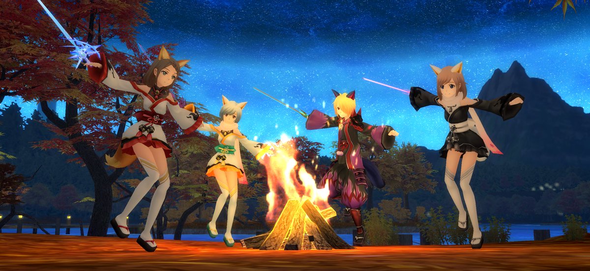 NITRO_SAOIF's tweet photo. ギルメンと！

最近朝晩ヒヤッとするよね(´･ω･`)
体調にはお気をつけて⸜(●˙꒳˙●)⸝ﾎﾟｶﾎﾟｶ

#SAOIF秋休みSS https://t.co/kCQTTFw77X