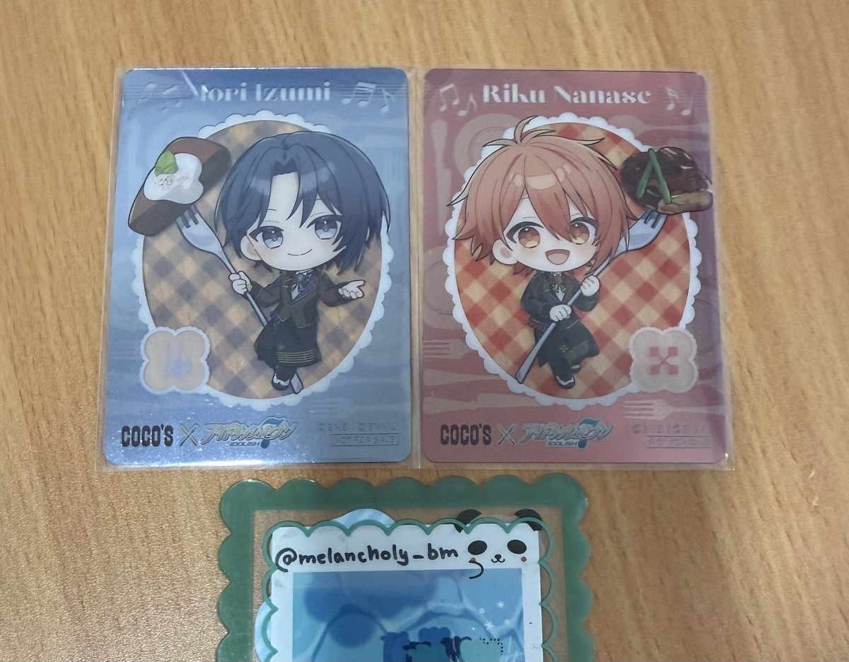 melancholy_bm's tweet photo. アイドリッシュセブン アイナナ COCO'S ココス コラボ 特典 クリアカード 
交換お願いします

譲　第2弾  一織　陸

求　第1弾 陸　第3弾 三月

郵送のみ/2枚まとめてのみ
難しいと思いますが条件合う方いらっしゃればお気軽にお声掛けください。 https://t.co/Ximxj2OybW