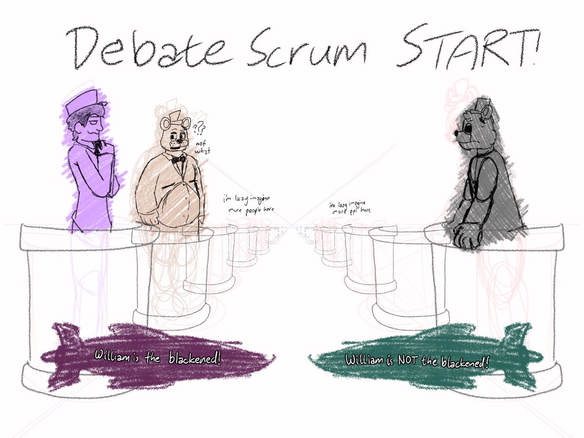 AxyTwt's tweet photo. my mind wandered back to that fnaf fanganronpa concept i had and just thought about how william would probably pull some shit in a trial like this or something https://t.co/G3MU66Gcll