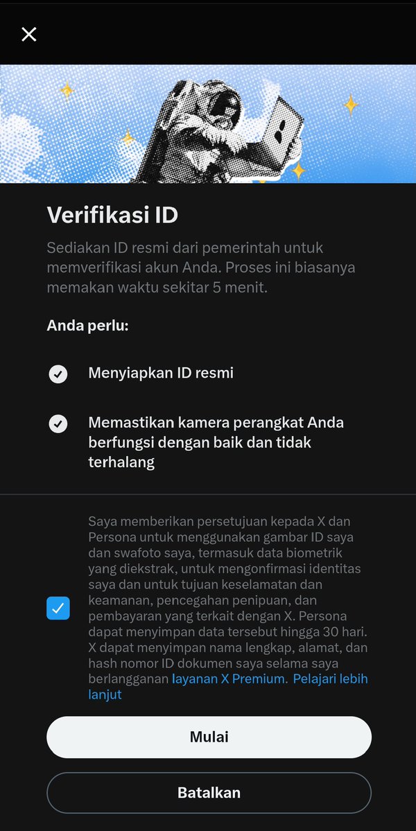 Ryanjr21_'s tweet photo. Serius nanya,
yang udah gajian dari X apakah semuanya harus lewat verifikasi ID ini ? https://t.co/9IBbMuOUZZ