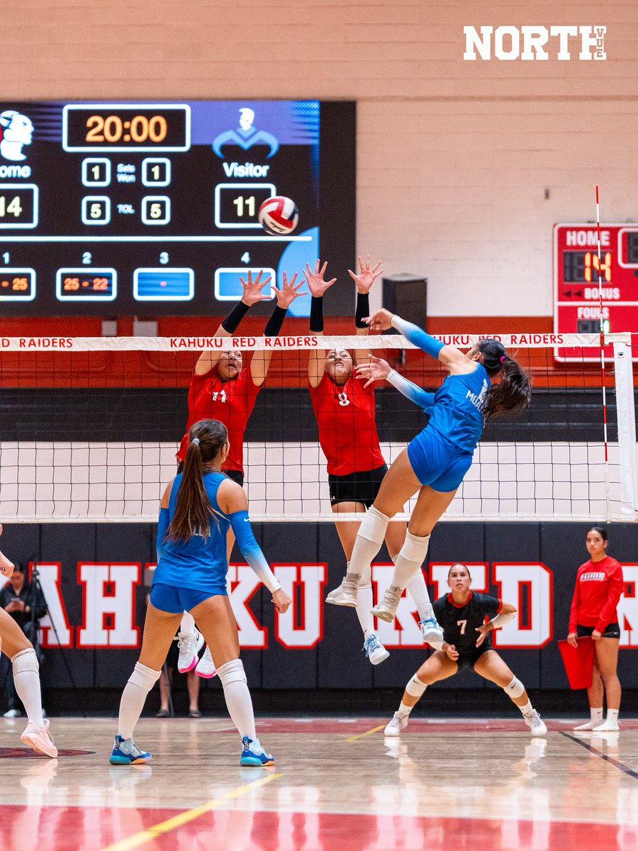 northvue's tweet photo. Opening Night Battle 

A rematch of the 2025 OIA D1 Girls Volleyball Championship would open up in Kahuku, as the Moanalua Na Menehune spoil OIA opening night for the Kahuku Red Raiders. Read more on our website: https://t.co/r0iySTvMwR 

📸: @kennnchapo https://t.co/kcJWkBR8ax