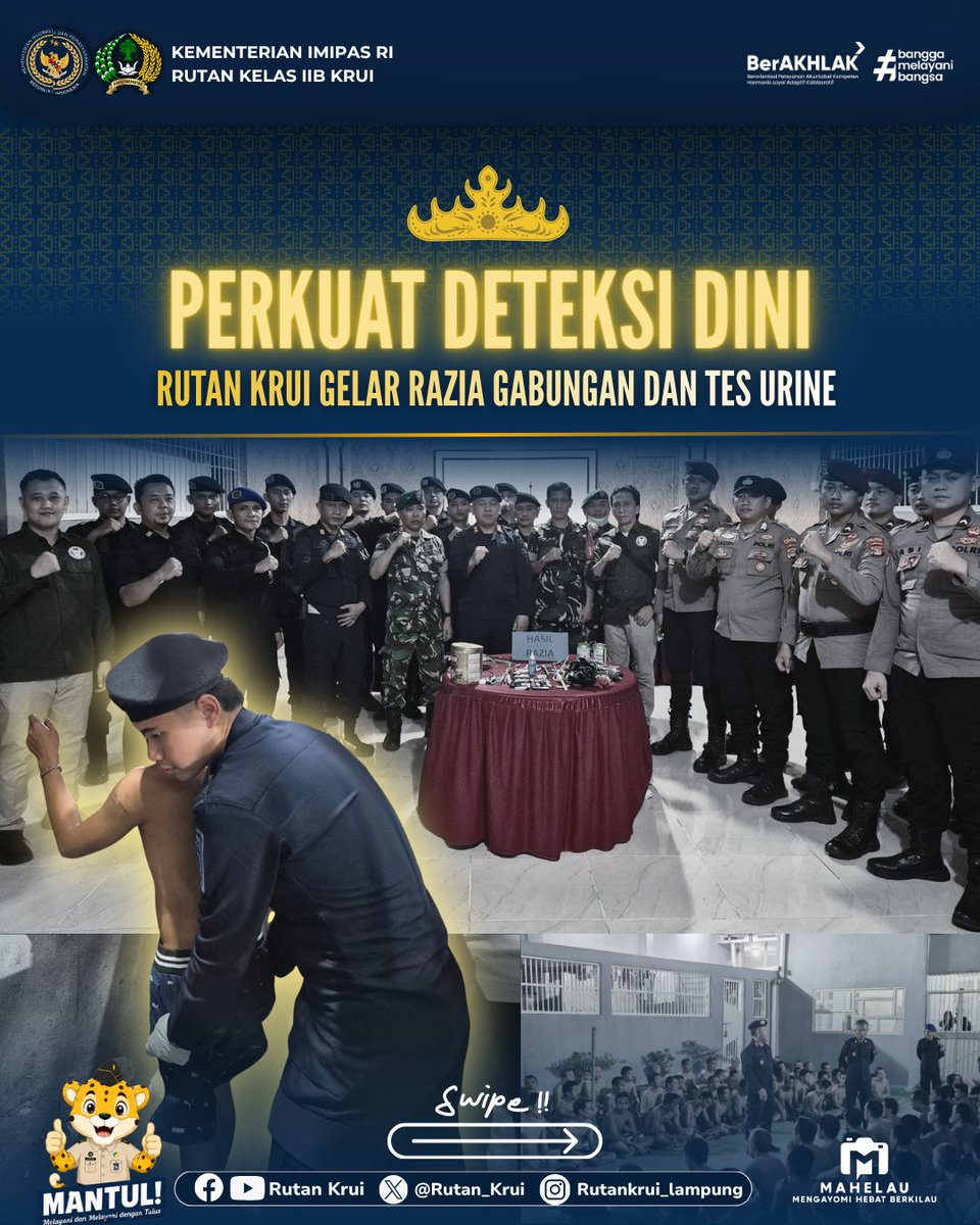 RutanKrui's tweet photo. PERKUAT DETEKSI DINI, RUTAN KRUI GELAR RAZIA GABUNGAN DAN TES URINE https://t.co/eumcvivVHM