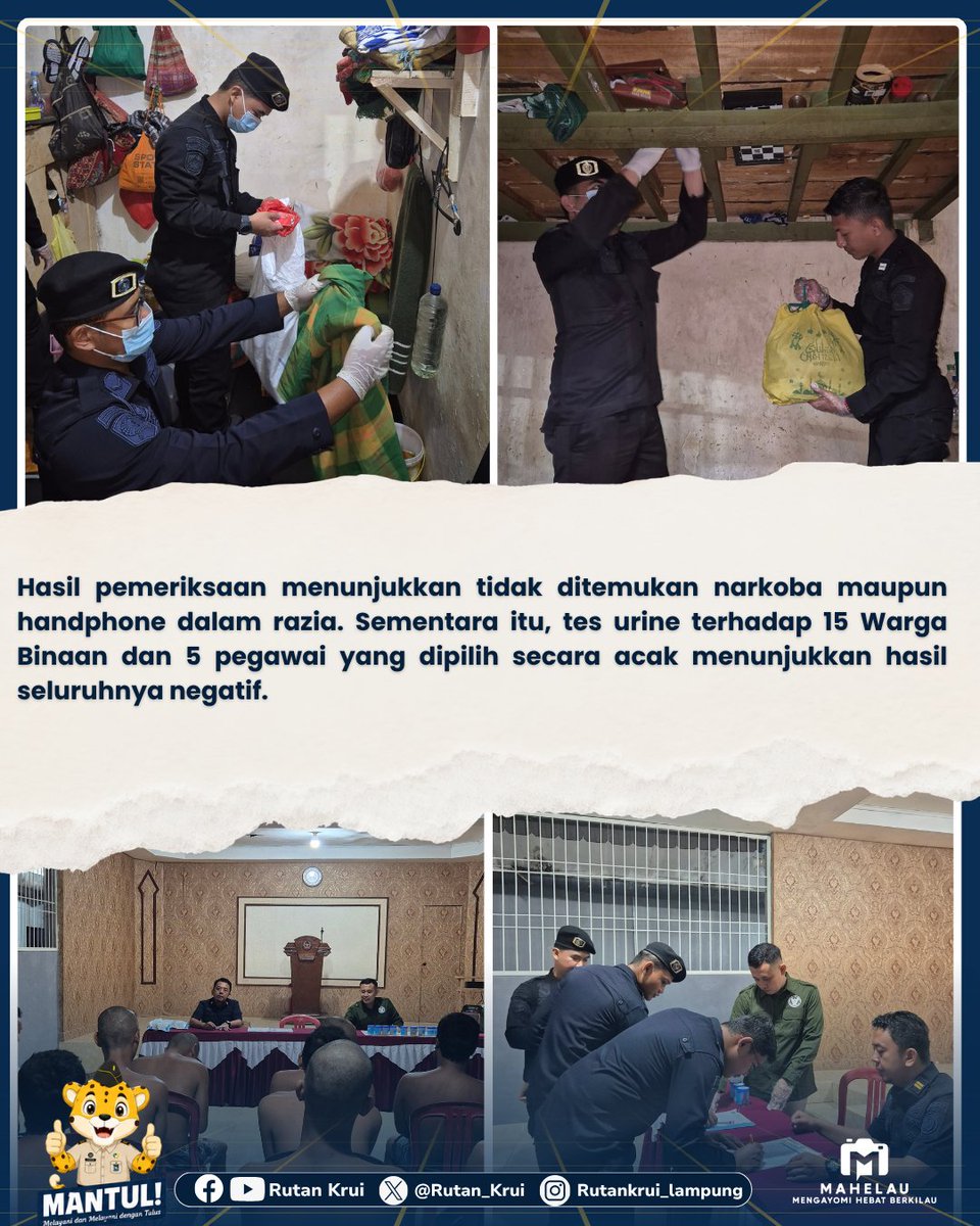 RutanKrui's tweet photo. PERKUAT DETEKSI DINI, RUTAN KRUI GELAR RAZIA GABUNGAN DAN TES URINE https://t.co/eumcvivVHM