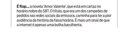 swtnghtmar's tweet photo. @RickSouza @jornalodia FALOU TUDO! por muito menos #ahistoriadejoana, #domenicamontero, #presentedeamor, #amar tinha virais todos os dias da bolha falando q tava flop, que a novela era bomba etc etc ja com amor valente q foi vendida como luxo fica todo mundo pianinho sem xingar e sem dar audiência kkkk https://t.co/W5WcJhR8bY