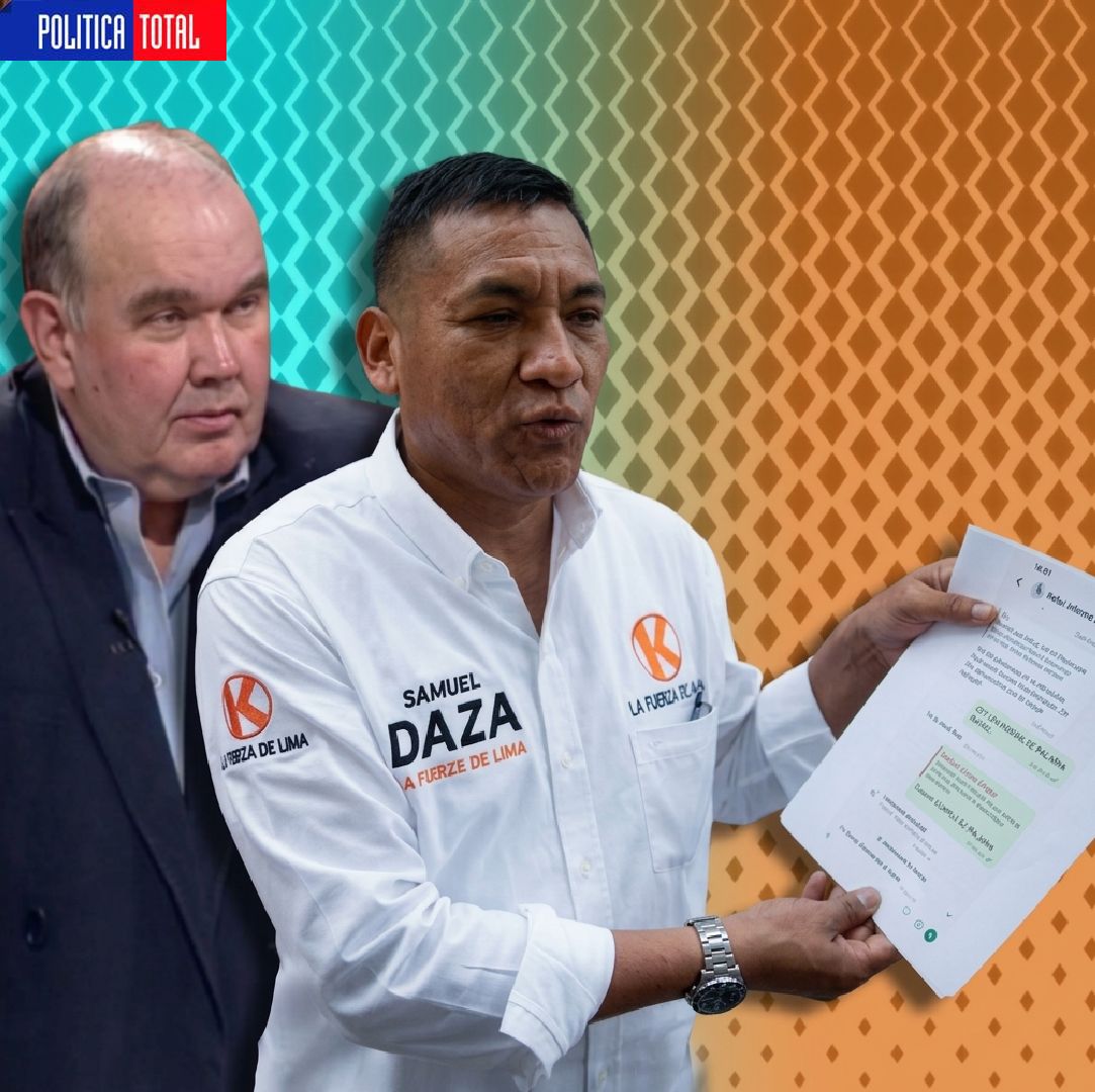 POLITICATOTALpe's tweet photo. Candidato de Fuerza Popular denuncia a Rafael López Aliaga por intimidación y coacción:
♦️Samuel Daza presentó su pedido al Tribunal de Honor del Pacto Ético Electoral
♦️Postulante a la Alcaldía de Lima adjuntó mensajes de WhatsApp enviados por el líder de Renovación Popular