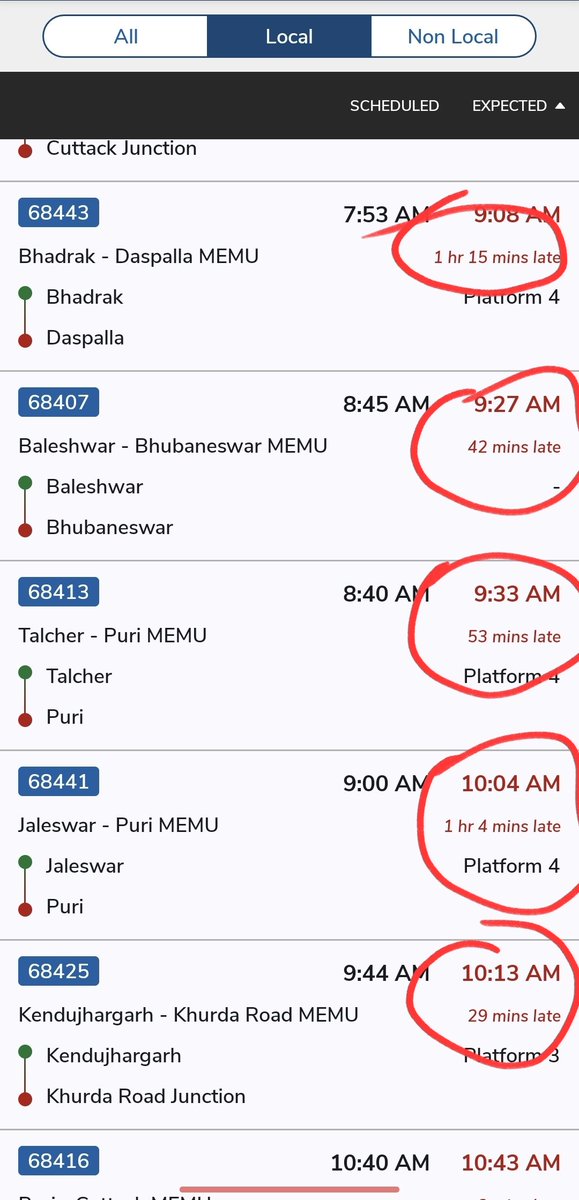 AlwaysOdia's tweet photo. Mumbai &amp; Kolkata locals are punctual, while Bhubaneswar MEMUs often run late. 
@DRMKhurdaRoad
 please improve punctuality.
#EastCoastRailway #ECoR #Bhubaneswar #Odisha #MEMU #LocalTrain #IndianRailways #DRMMumbai #MumbaiLocal #KolkataLocal #PassengerFirst 
@srdomkgp
 
@srdom https://t.co/HVQ79ptFoJ