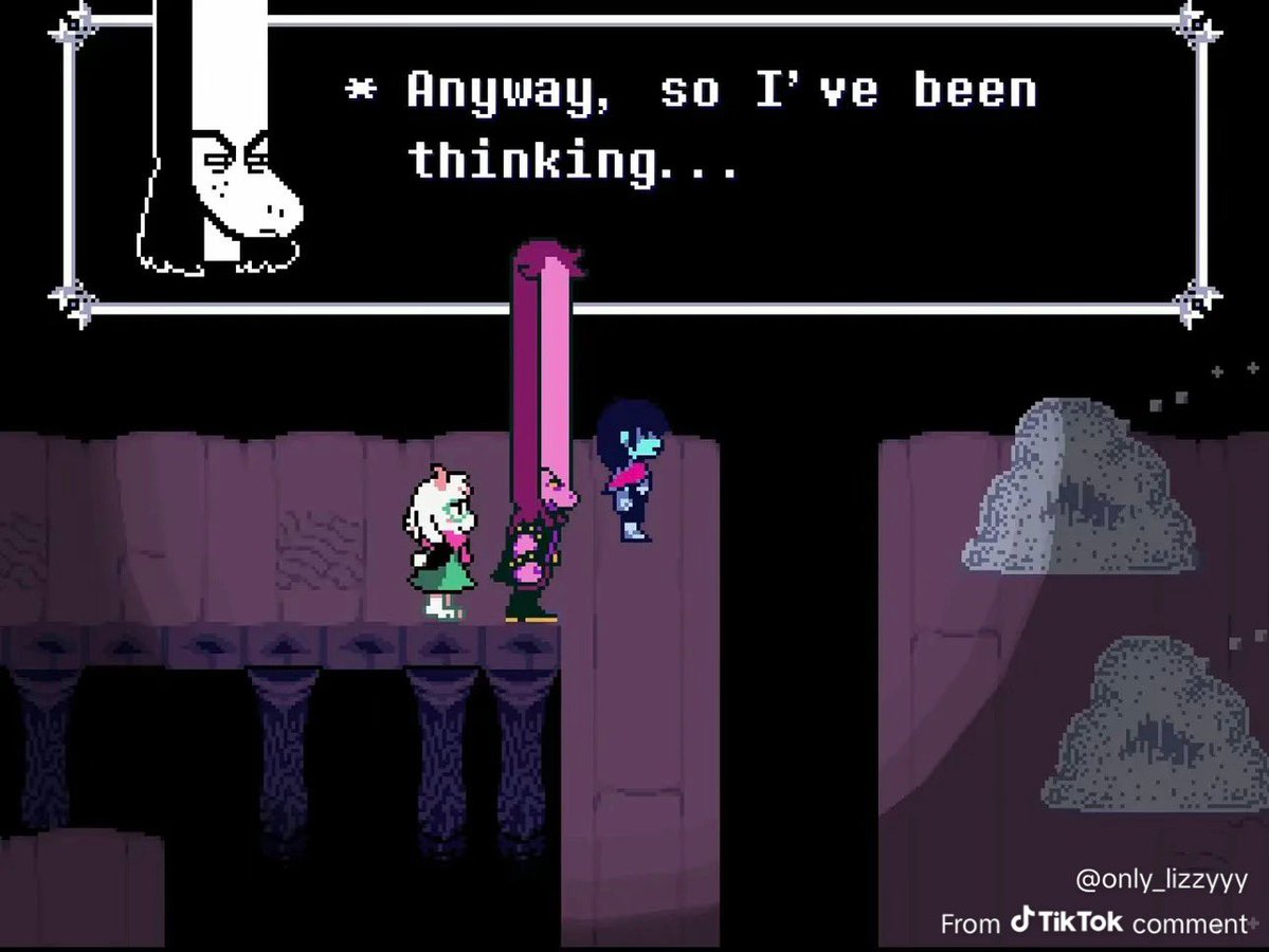 applescented_'s tweet photo. I just found this image of Susie and have been laughing at it for the past 5 minutes straight #deltarune https://t.co/RC0aeRr1ni