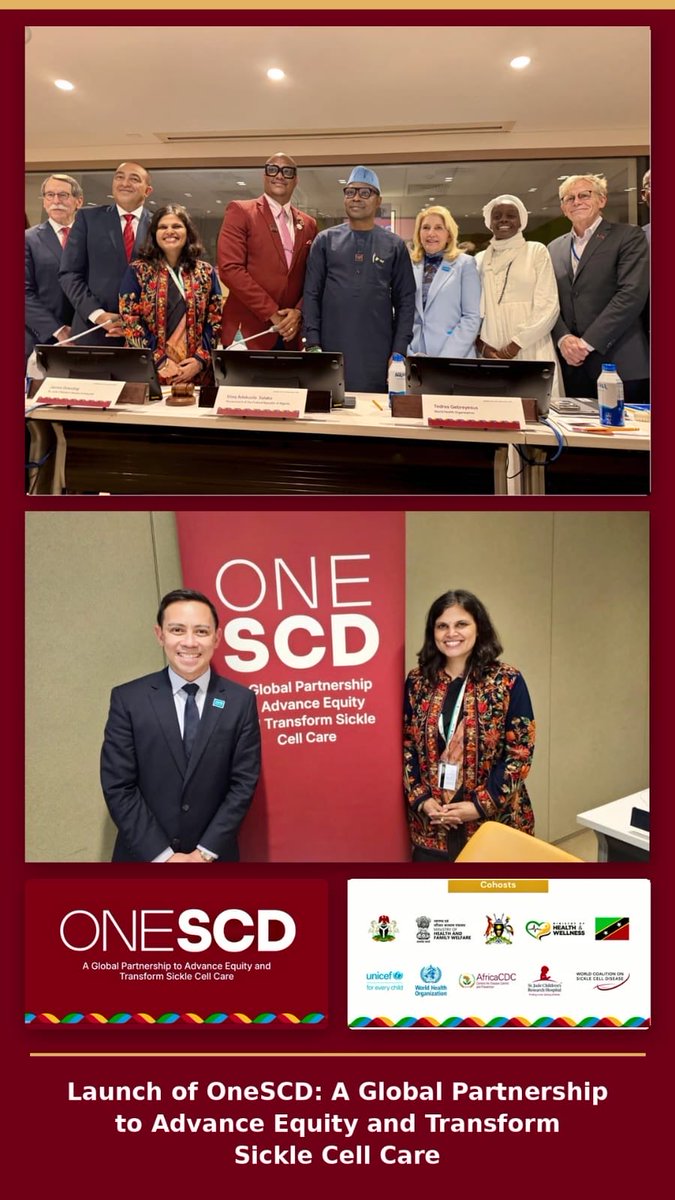 MoHFW_INDIA's tweet photo. 🌍 𝐈𝐧𝐝𝐢𝐚 𝐣𝐨𝐢𝐧𝐬 𝐠𝐥𝐨𝐛𝐚𝐥 𝐩𝐚𝐫𝐭𝐧𝐞𝐫𝐬 𝐭𝐨 𝐚𝐝𝐯𝐚𝐧𝐜𝐞 𝐞𝐪𝐮𝐢𝐭𝐚𝐛𝐥𝐞 𝐬𝐢𝐜𝐤𝐥𝐞 𝐜𝐞𝐥𝐥 𝐜𝐚𝐫𝐞.

India co-hosted the launch of OneSCD: A Global Partnership to Advance Equity and Transform Sickle Cell Care at #UNGA81, New York, with the Government of Nigeria, WHO, UNICEF, Africa CDC, the World Coalition on Sickle Cell Disease and St. Jude Children’s Research Hospital.

Ms. Punya Salila Srivastava, Secretary, Ministry of Health & Family Welfare, highlighted India’s comprehensive approach to Sickle Cell Disease through the National Sickle Cell Anaemia Elimination Mission, launched under the visionary leadership of Hon’ble Prime Minister Shri Narendra Modi.

She shared how population-scale screening, early diagnosis, counselling, treatment and follow-up are being integrated into public health systems, while emphasising that no individual with Sickle Cell Disease should be left without timely and continued care because of where they live or their socio-economic circumstances.

India continues to strengthen global partnerships towards more accessible, equitable and people-centred sickle cell care.

@WHO @UNICEF @StJude @Fmohnigeria @AfricaCDC @IndiaUNNewYork 

#UNGA81 #OneSCD #SickleCellDisease #HealthForAll