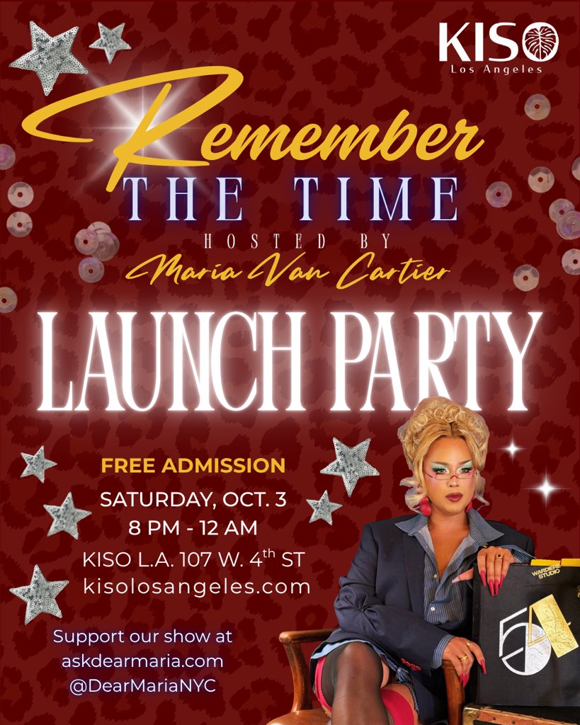 RicanCLEOPATRA's tweet photo. π¬β¨ The diva is back! Los Angeles! Join us at @KISO_LosAngeles for the #RememberTheTimePodcast Season 1 Launch & Wrap Party! Music, drinks, dancing & good vibes. πKISO LA, 8PMβ12AM. See you there! π #RememberTheTimePodcast https://t.co/9VsrH82ZDX