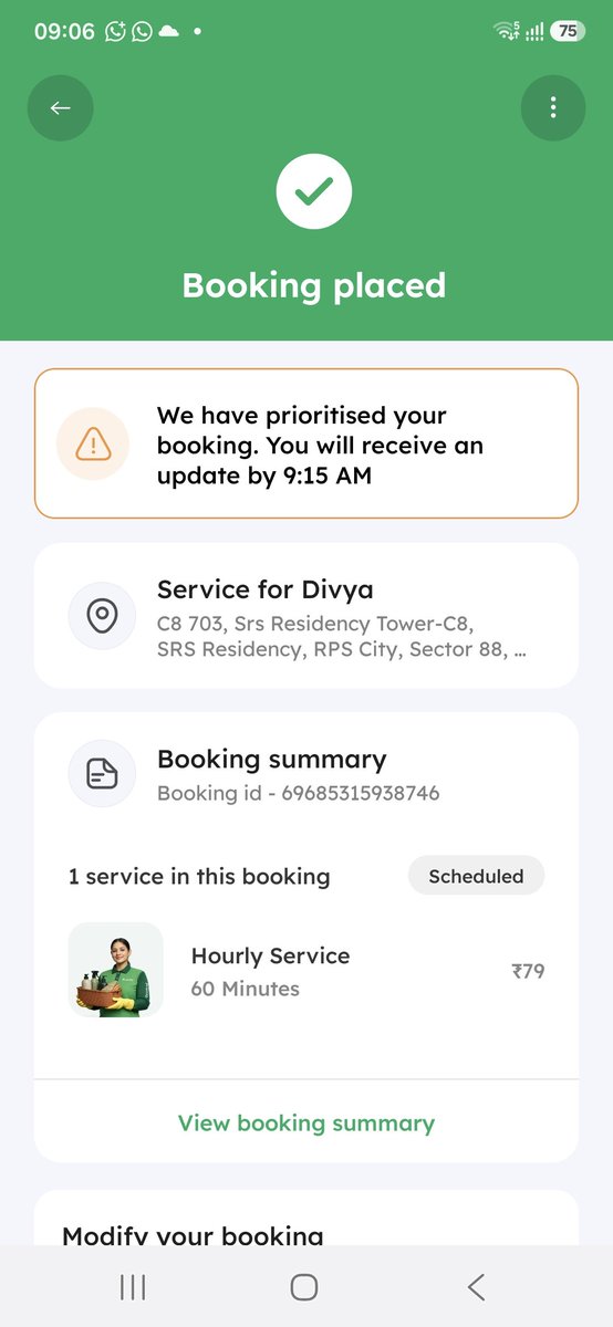 divs11's tweet photo. @withpronto Again facing issue..they have booked one professional but again cancelled..now what to do ? https://t.co/ihZPvClrMK