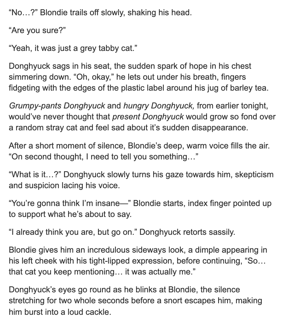 neogotmybackzzz's tweet photo. #jaehyuck wip
jh gets turned into a cat by an etsy witch and needs hc's help to reverse the hex. the catch: they need to kiss before jh becomes a cat again ๐ซข (check replies for more) https://t.co/XkLYOeZBaB