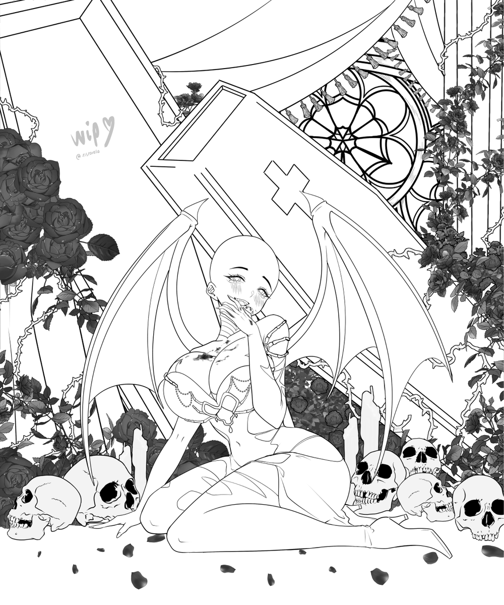 irisroxella's tweet photo. a lil sketch peek at my halloween ych!!

#wip https://t.co/atRjEeDmcz