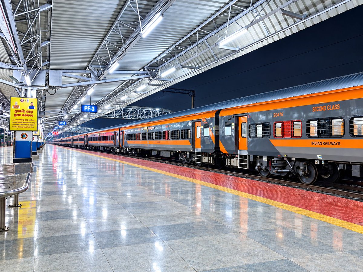 Ajaysemili's tweet photo. #Berhampur Railway station
#Indianflag https://t.co/bK6jxSQzhE