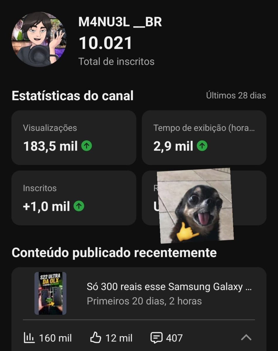 M4NU3L__BR's tweet photo. Finalmente 10 mil no youtube, felicidade 🤝😎 https://t.co/KQtc2g9AC8