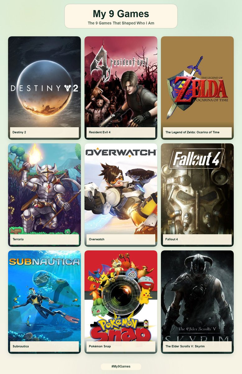 mizliz_'s tweet photo. Me &amp; 9 games that have shaped me (and definitely show my age) https://t.co/PqQkQGFd8w