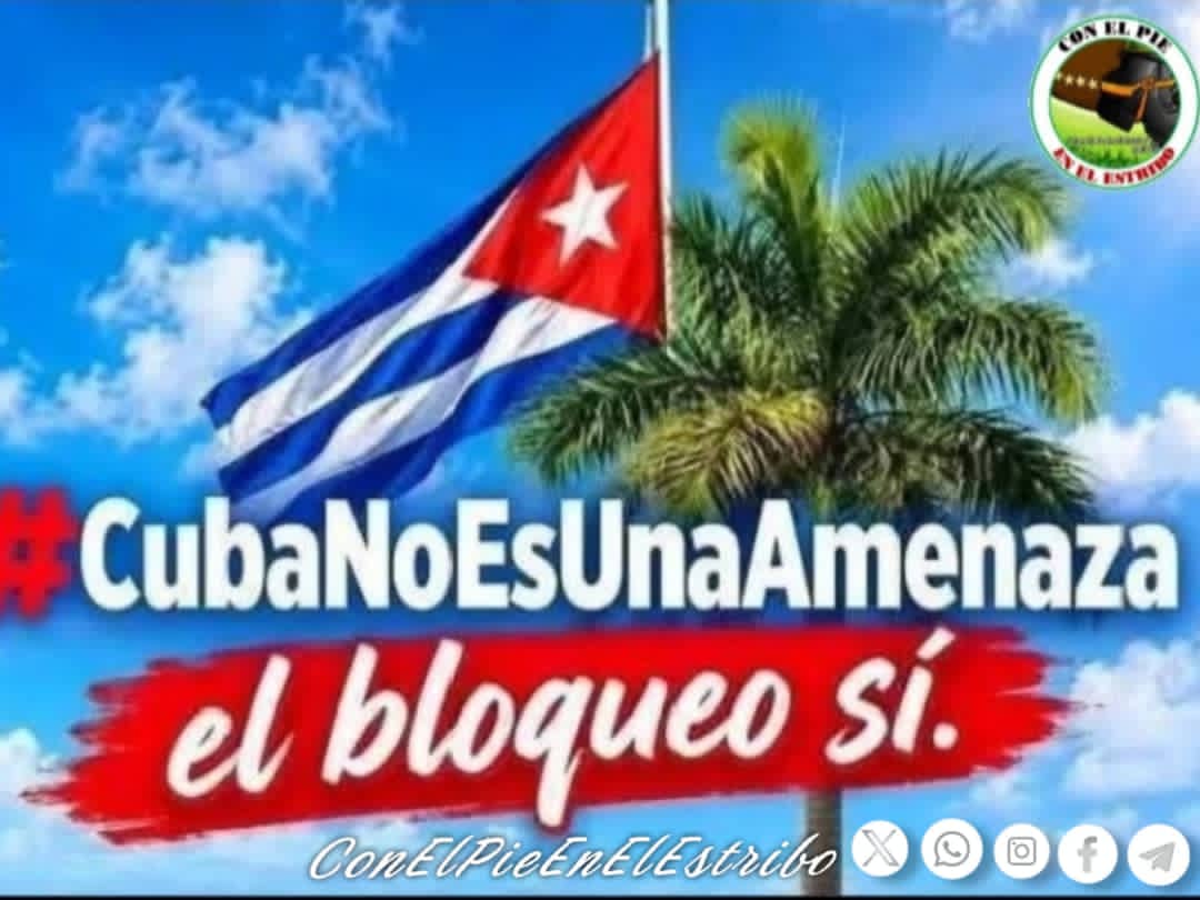 PieEnElEstribo2's tweet photo. #CubaNoEsUnaAmenaza , es un pueblo que envía médicos y maestros, no bombas. Lo que sí es una amenaza para los derechos humanos de los cubanos es el bloqueo de EE.UU, que provoca apagones y escasez .
#CubaEstáFirme 
#ConElPieEnElEstribo https://t.co/HNMl5N6lZc