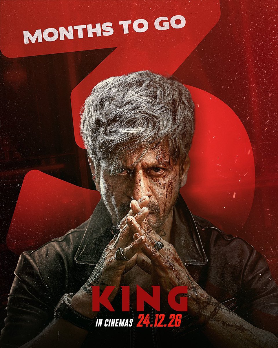 KingFilmX's tweet photo. The countdown to DEHSHAT has begun🔥
#KING is ready to ROAR on 24.12.2026
in cinemas.
#3MonthsToGo https://t.co/6Cd6BlOVXN