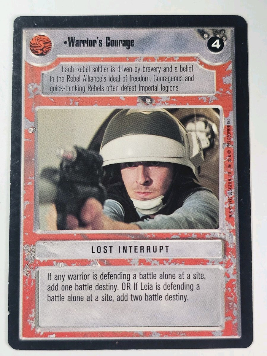jadesfirecomics's tweet photo. Star Wars CCG Premiere Limited Warrior's Courage SWCCG - We Combine Shipping https://t.co/pCinE8Zn9h #STARWARS #SWCCG #CCG #STARWARSDECIPHER #CCGSALE https://t.co/8nlMpgY6xr