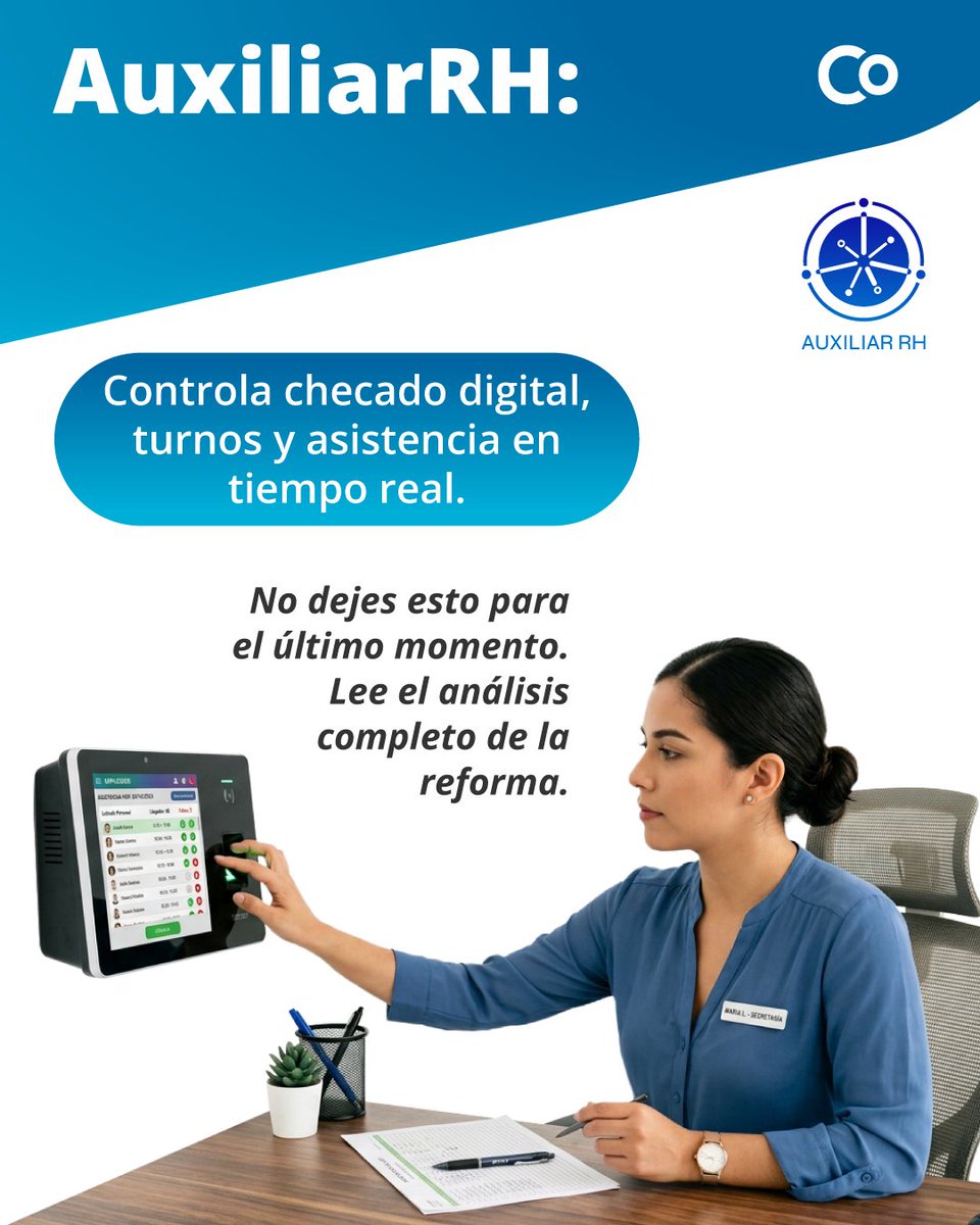 Control2000's tweet photo. Prepárate antes de que sea obligatorio. 😬
→ Lee el análisis completo de la reforma.
https://t.co/7oKds760pM 👀

#AuxiliarRHC2K #RRHH #Control2000 https://t.co/vck0nXRzRs
